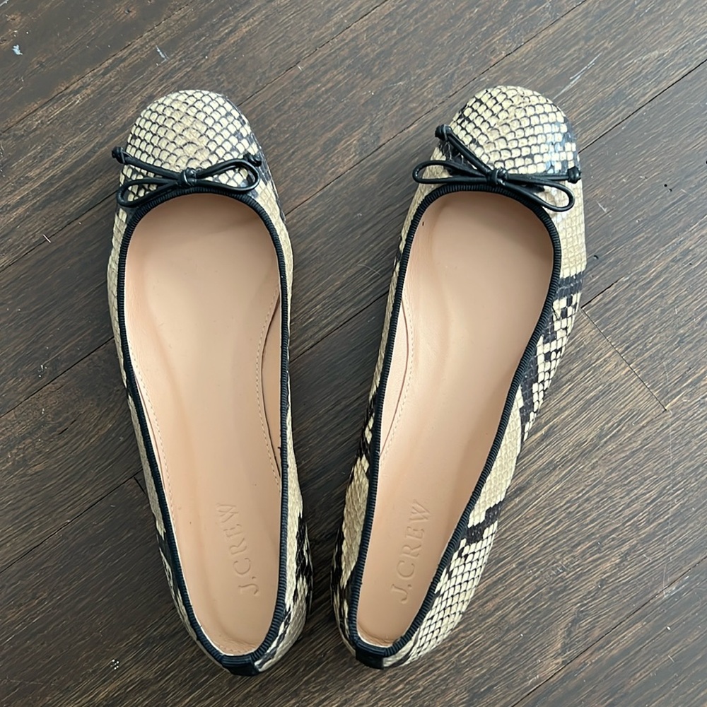 J Crew Snakeskin ballet flat